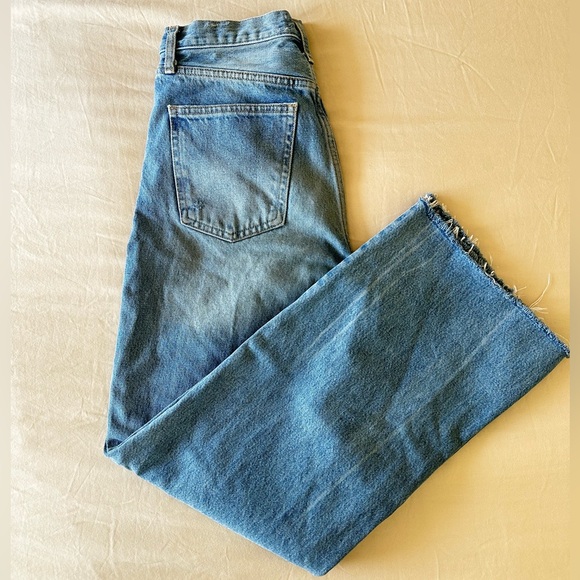 Zara Wide Leg High Rise Distressed Denim Jeans, Size 8 - Picture 1 of 8